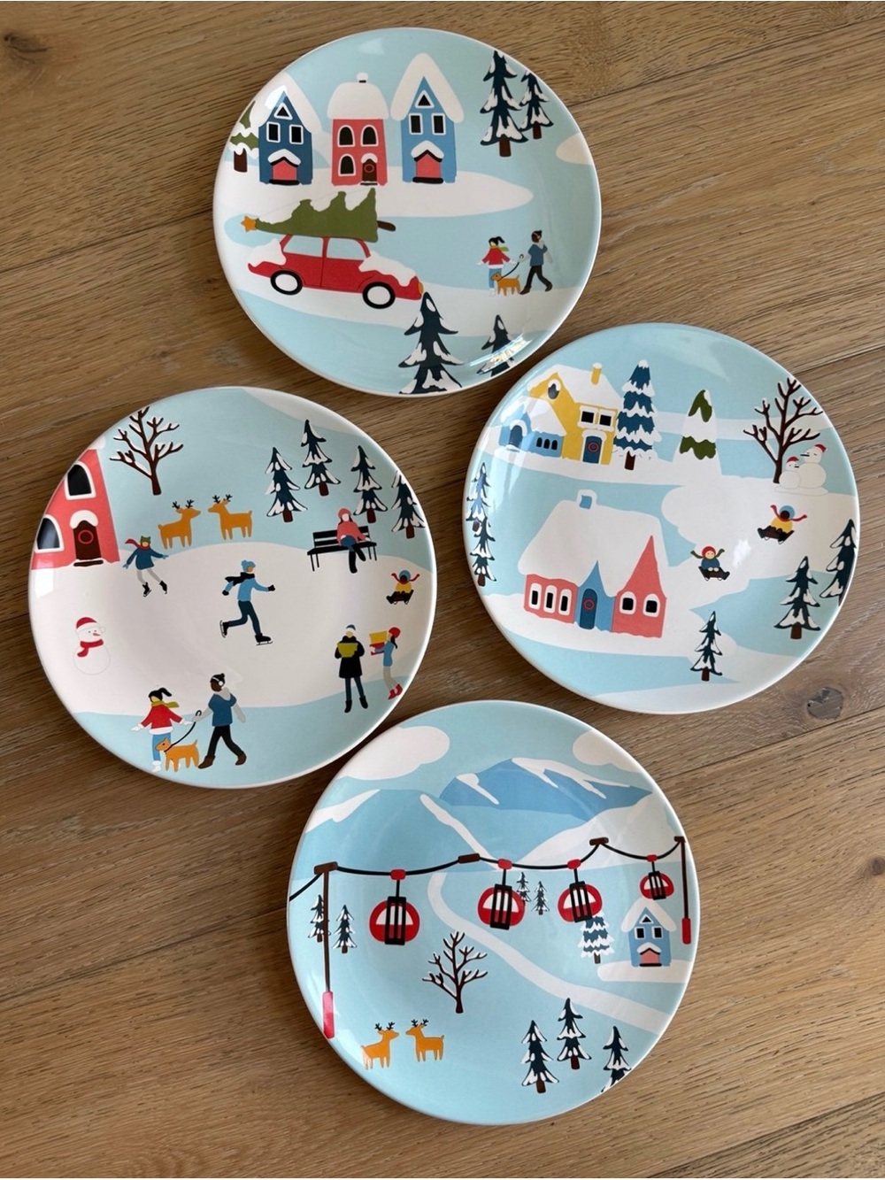 Kirklands Snowy Village Appetizer Plates and Platter